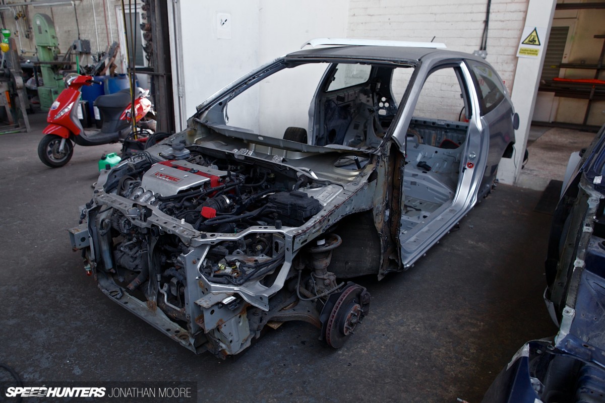 Build in progress of the KM4SH (Kei Miura 4 Speedhunters) Golf at the workshop of Hauser Racing, Wellingborough