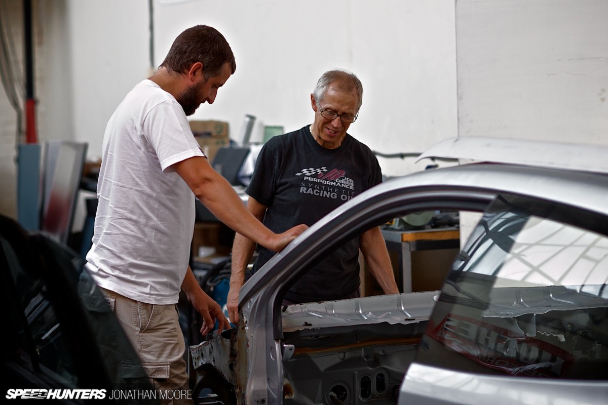 Build in progress of the KM4SH (Kei Miura 4 Speedhunters) Golf at the workshop of Hauser Racing, Wellingborough