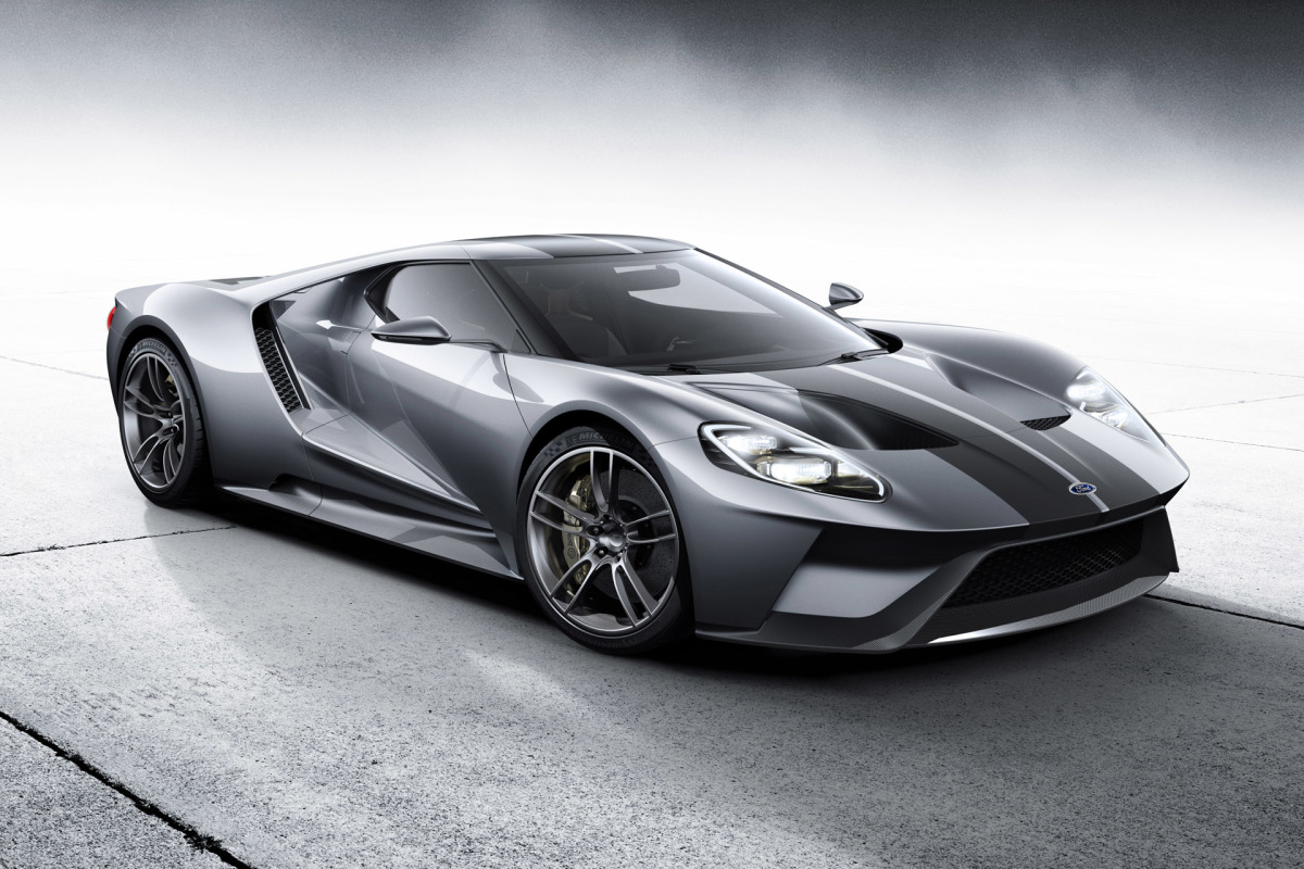 All-new Ford GT in Liquid Silver, L-R, 3/4 Front Shown, February