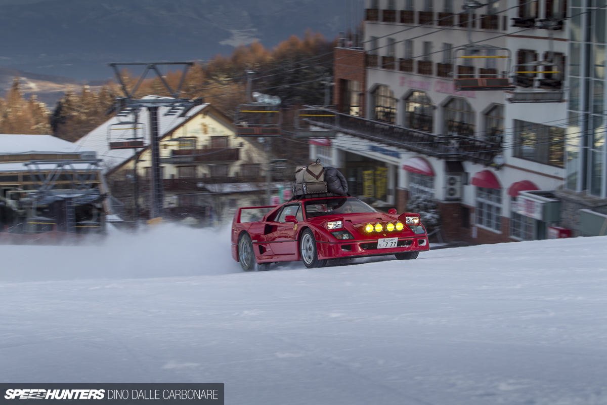 Fun In The Snow… With A Ferrari F40!