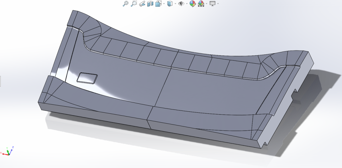 CAD of S5 WRC Rear Spoiler LWR element, BTM pattern