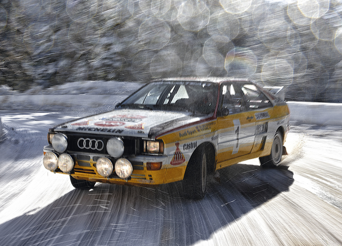 Walter Röhrl im Audi Quattro A2 Rallye am Col de Turini