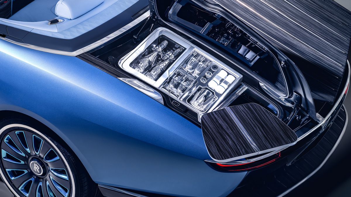 Rolls-Royce Boat Tail in Goodwood Hosting Suite with cocktail table