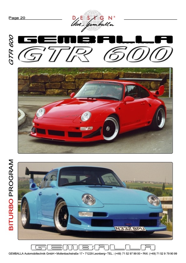 1999 GEMBALLA FOR 993 BITURBO 4